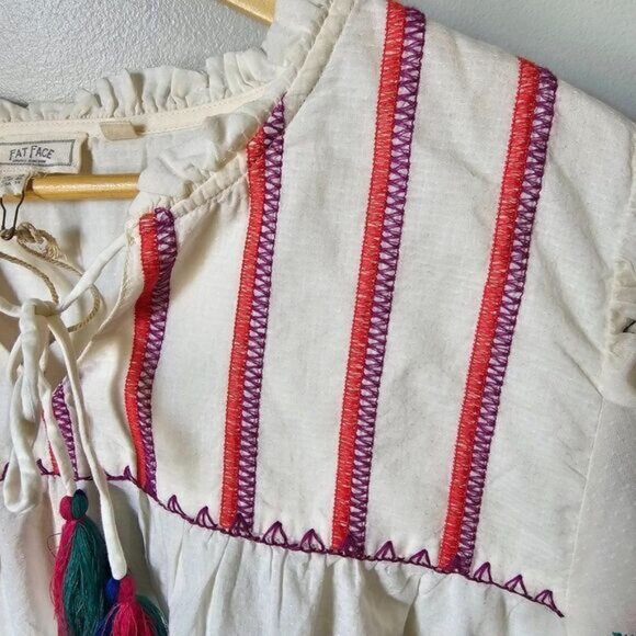 NWT FAT FACE UK BOHO EMBROIDERED TOP SIZE 12/ L & 14 /XL - Picture 10 of 16